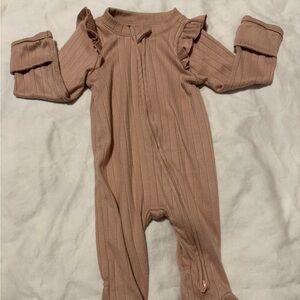 Cloud Island Ribbed Mauve Kids Footie